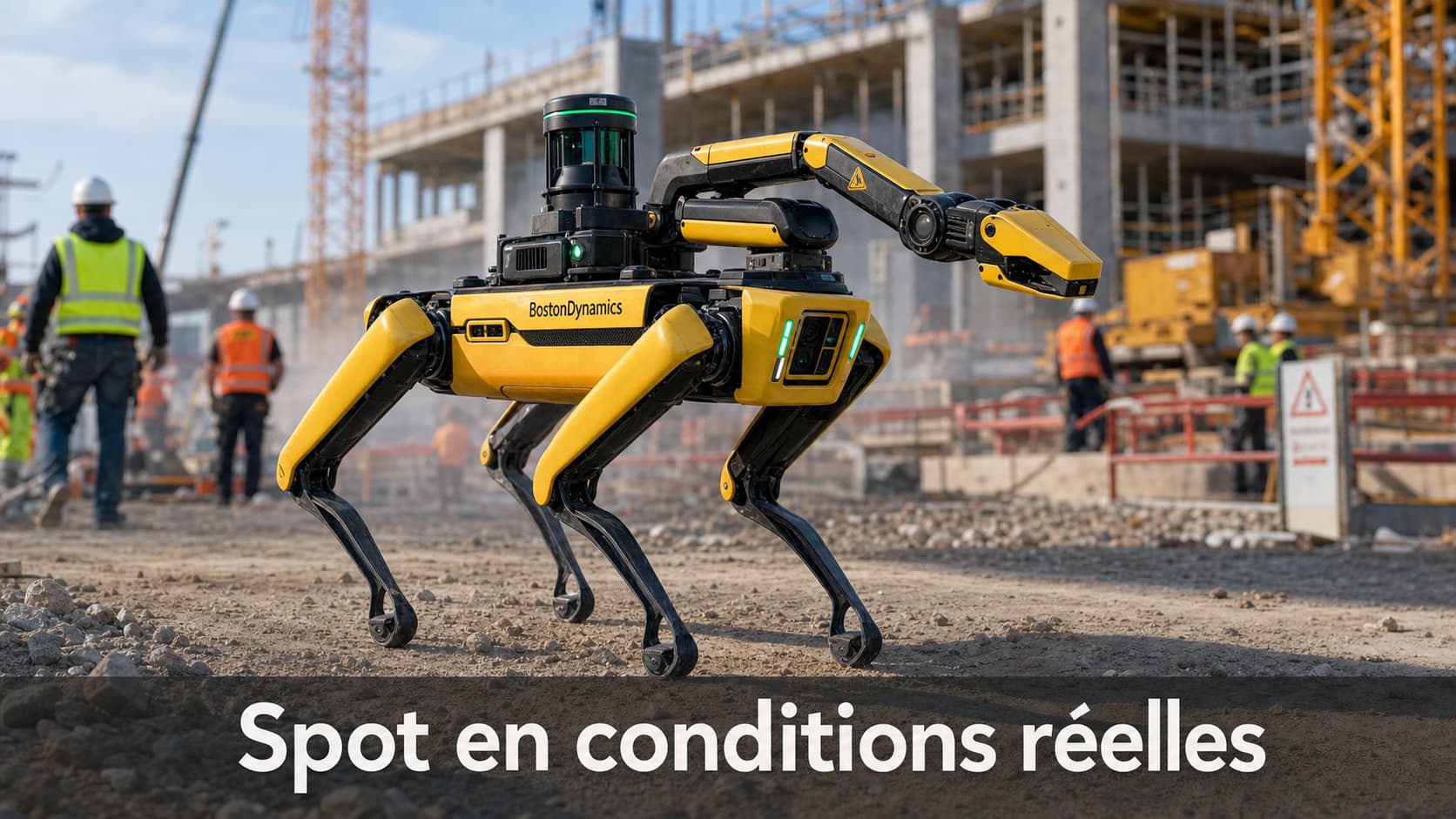 Un robot quadrupède jaune équipé d